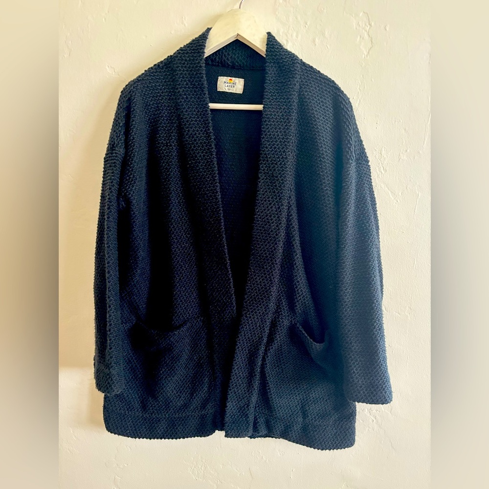 Marine Layer Black Knit Cardigan